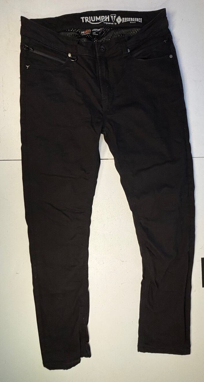 Men's Triumph black biker jeans size 36x32